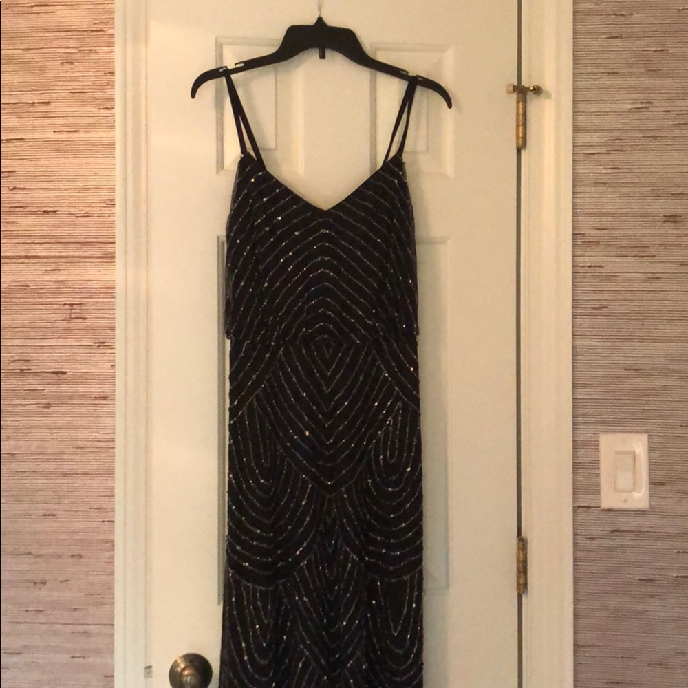 Adrianna Papell Beaded Gown - Navy